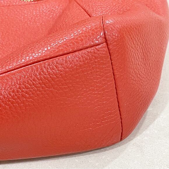 Coach Pebble Prairie Satchel Crossbody Bag Purse Red Orange A1581-34340 - Picture 7 of 10